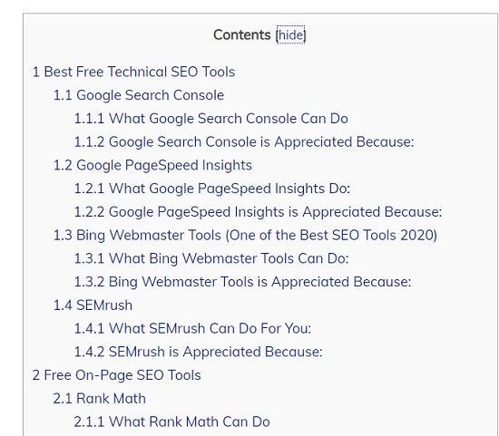 Easy Table of Contents - WordPress SEO Plugin