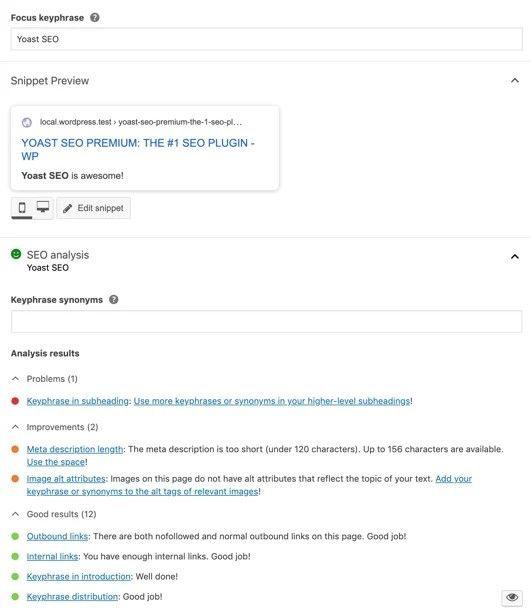 Yoast Suggestions - top free seo tools 2020