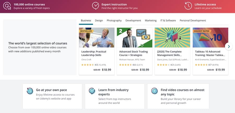 Udemy - Best Online Learning Platforms 2020