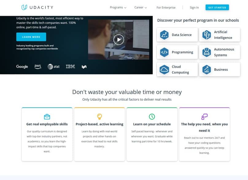 udacity - best Online Learning Platforms for Students