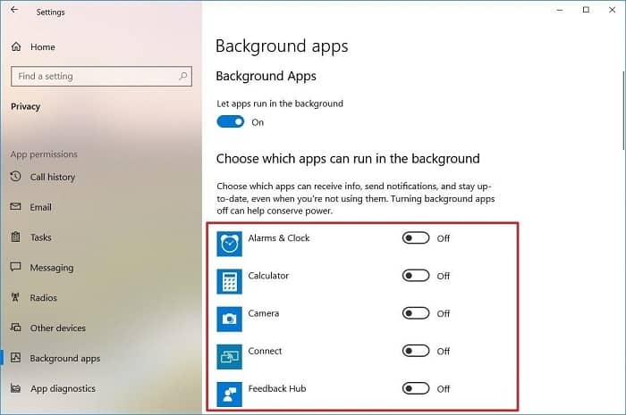 Disable background apps - how to speed up computer windows 7 or 10